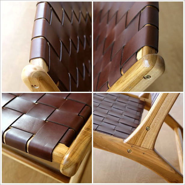 リビングチェア 本革 チーク無垢材 木製 椅子 一人掛け 一人用