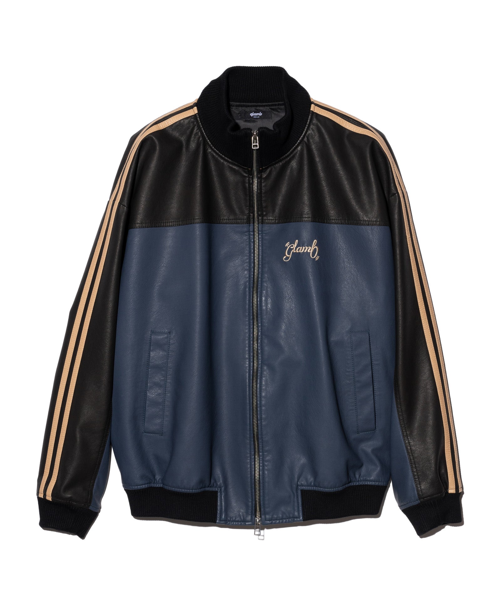 GB0325/JKT10 : Synth Leather Track Jacket / シンセレザートラック
