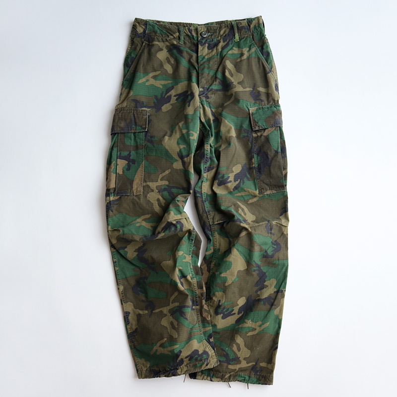 60's US ARMY RIP-STOP COTTON POPLIN ERDL LEAF CAMOUFLAGE JUNGLE