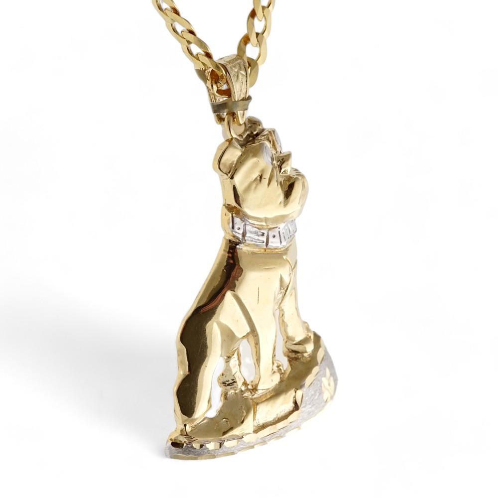 14K Yellow Hollow Gold Bulldog Pendant - Grimal Jewelry: Rolex