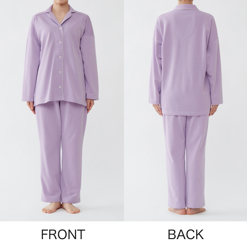 綿混 裏起毛 パジャマ 長袖長パンツ【送料無料】【SALE】 GL4553EC