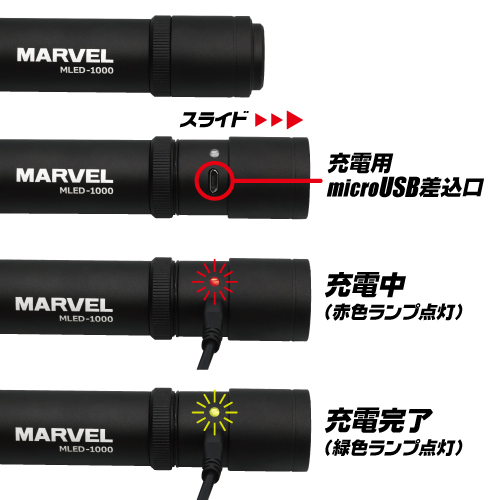 MLED-1000 LEDハンディライト USB充電式｜電設工具のメーカー。（株