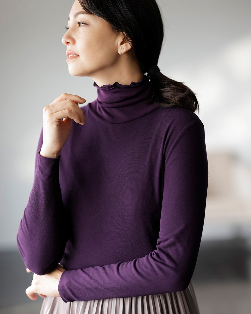 コットンダブルガーゼ・シアーハイネック/DoCLASSE