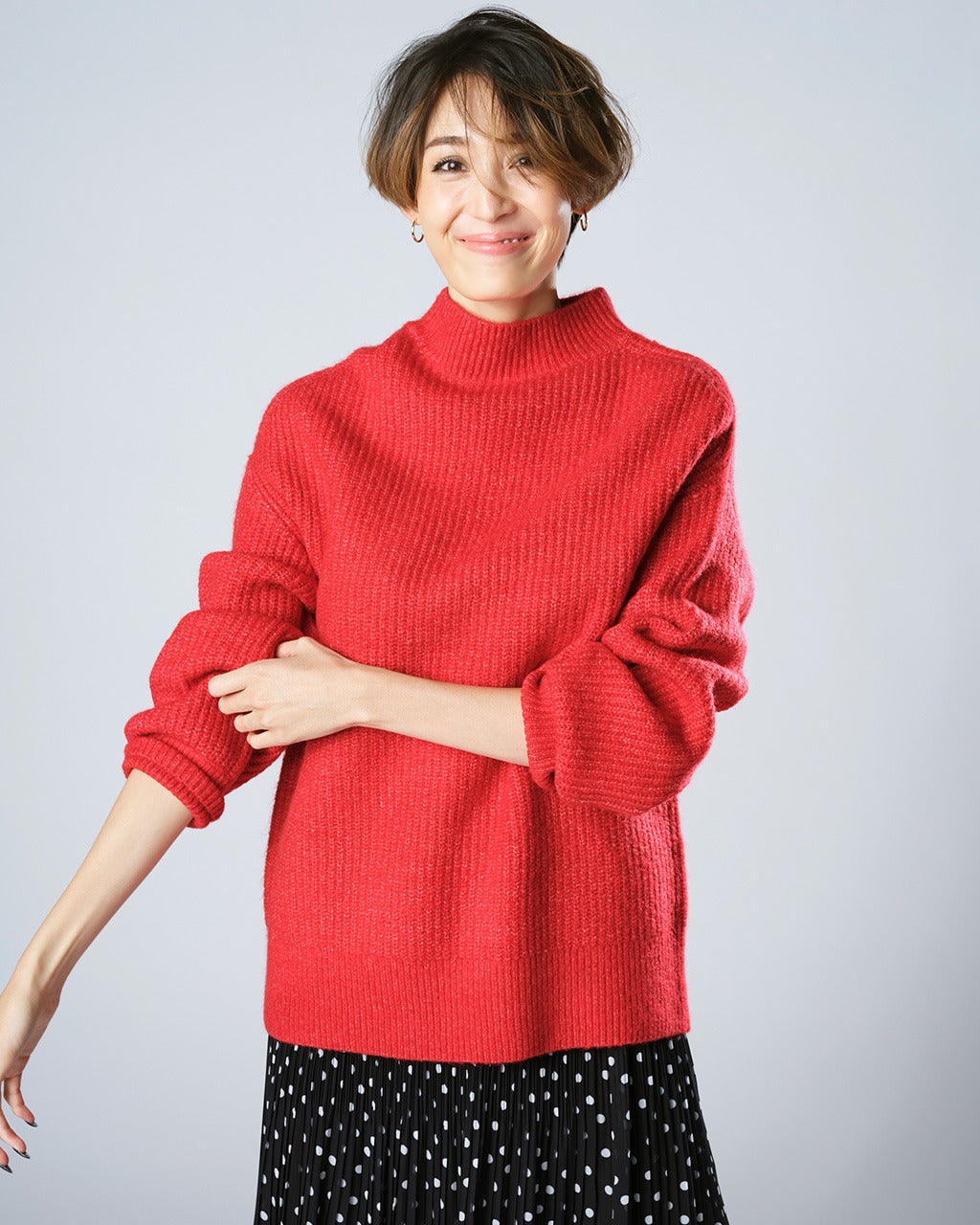 ウール混フラッフィー・ハイネックセーター/DoCLASSE