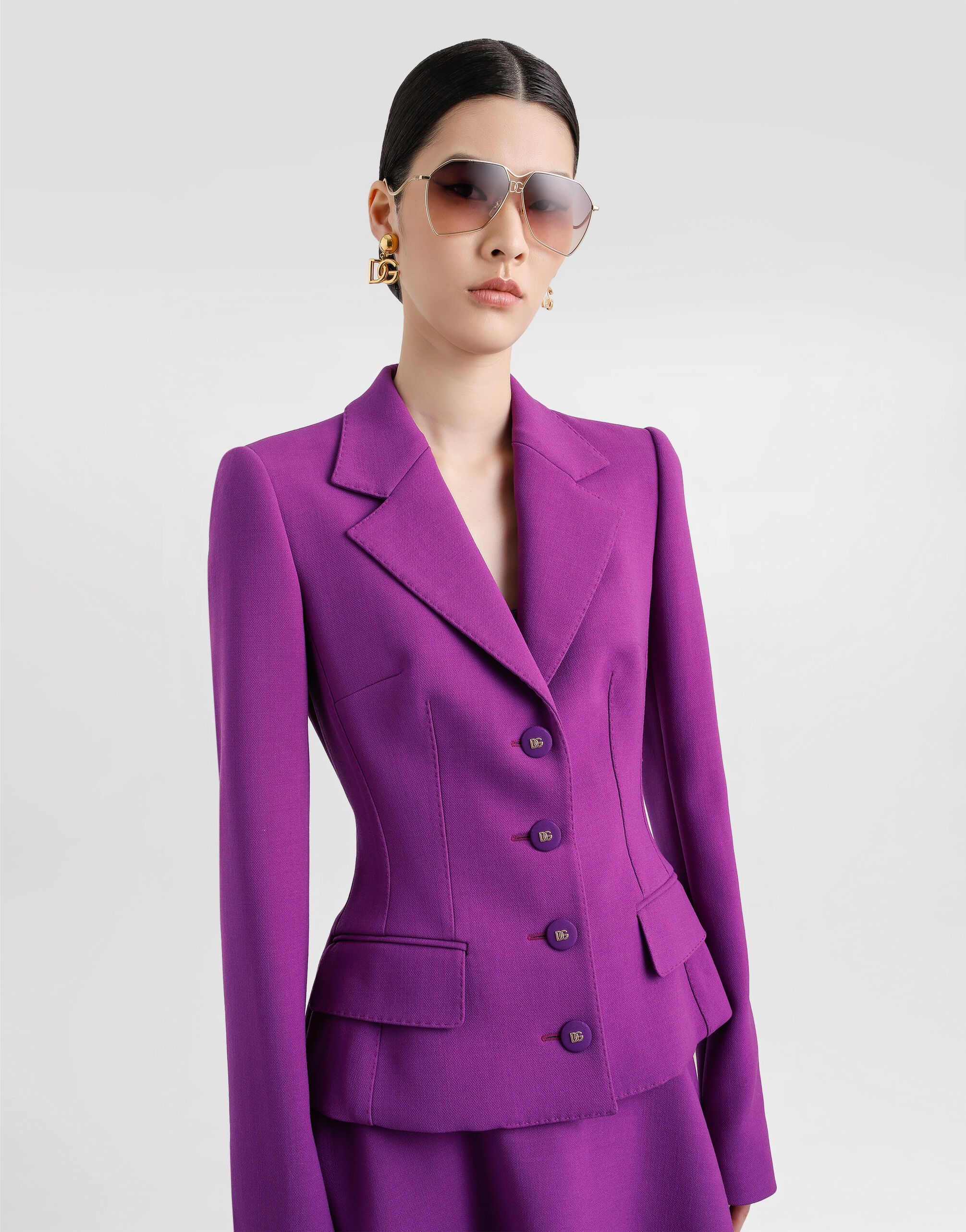 Dolce double crêpe jacket in Purple for Women | Dolce&Gabbana® US