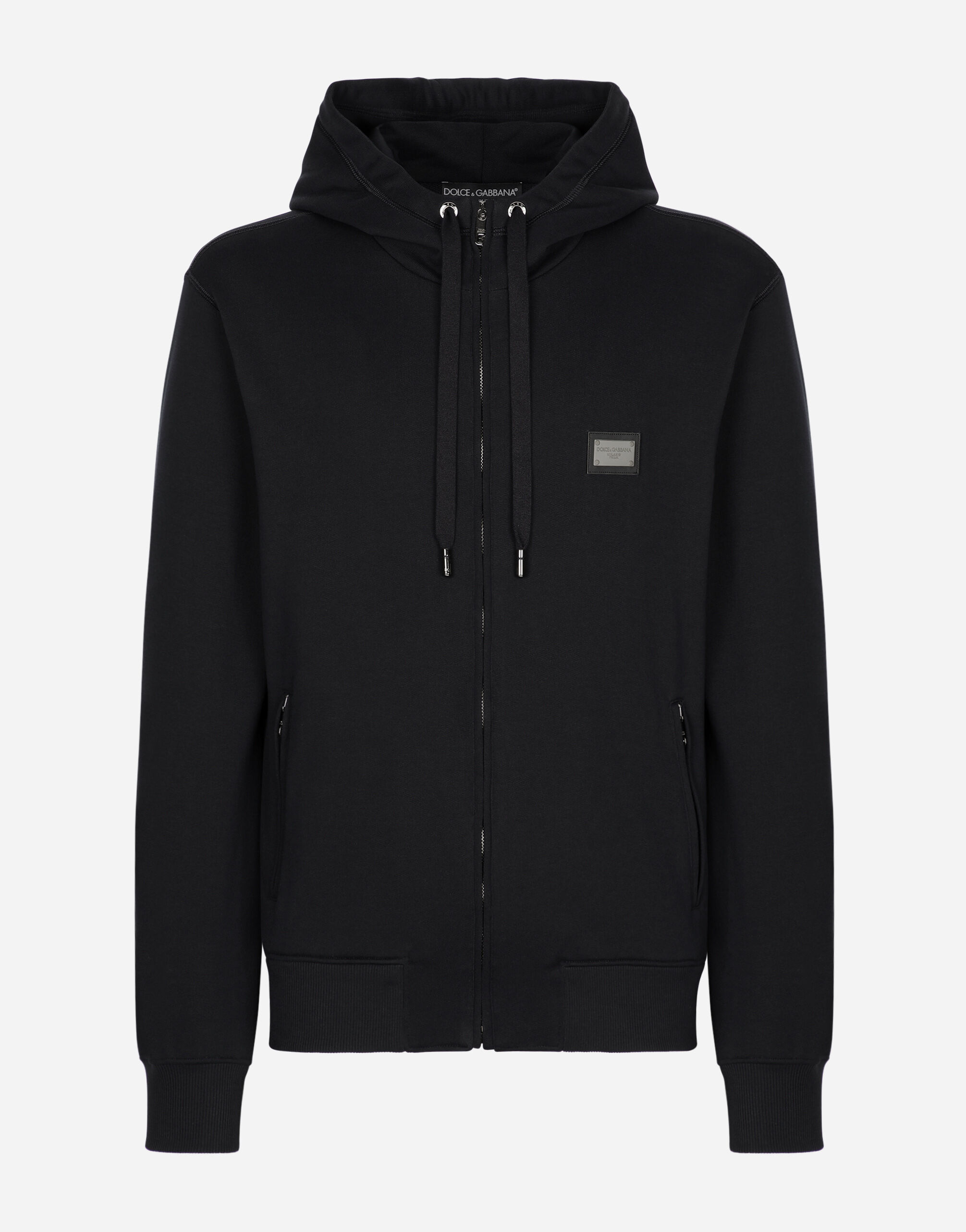 Jersey zip-up hoodie in Blue for Men | Dolce&Gabbana® US