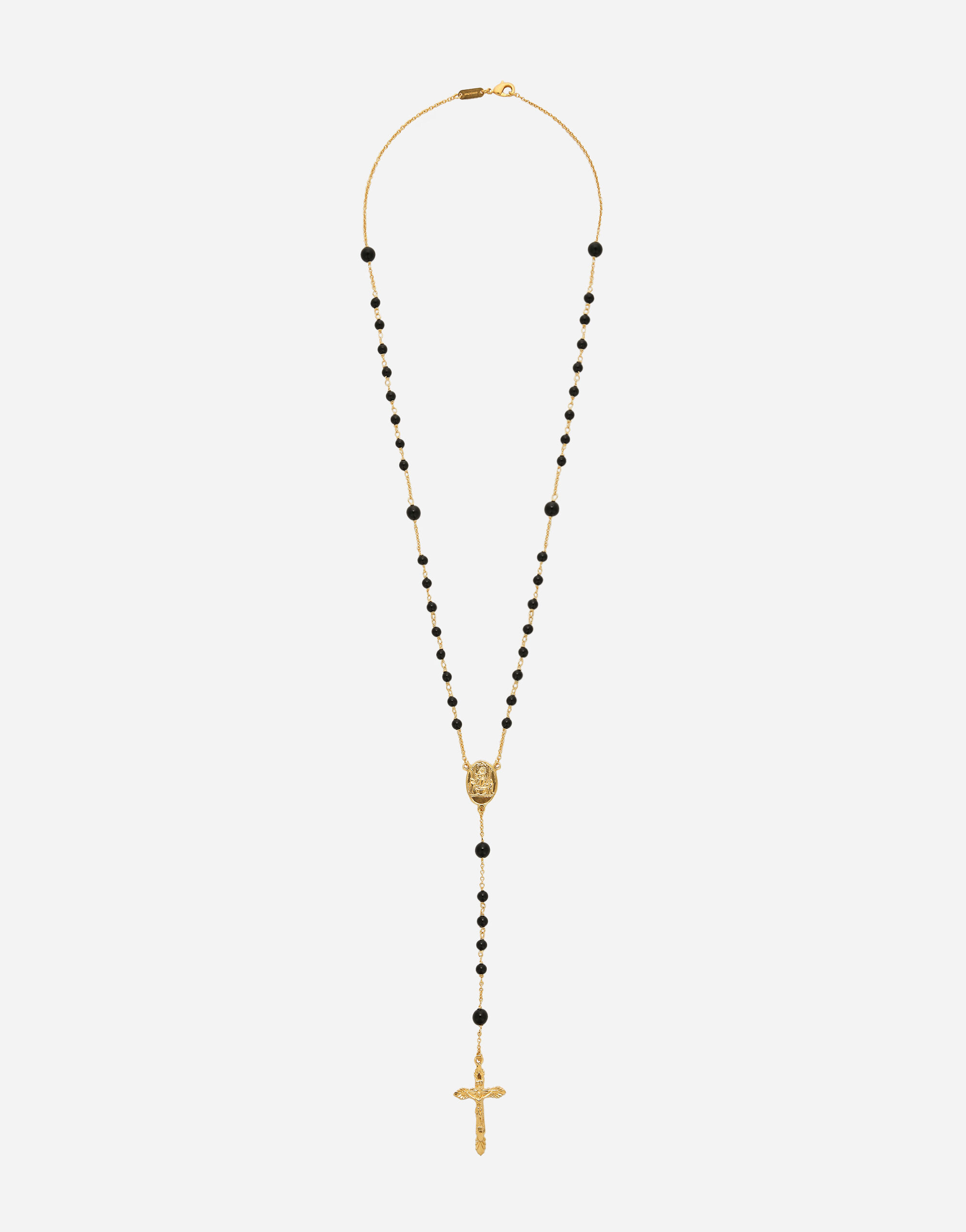 ゴールドのメンズ Rosary necklace with natural gemstones