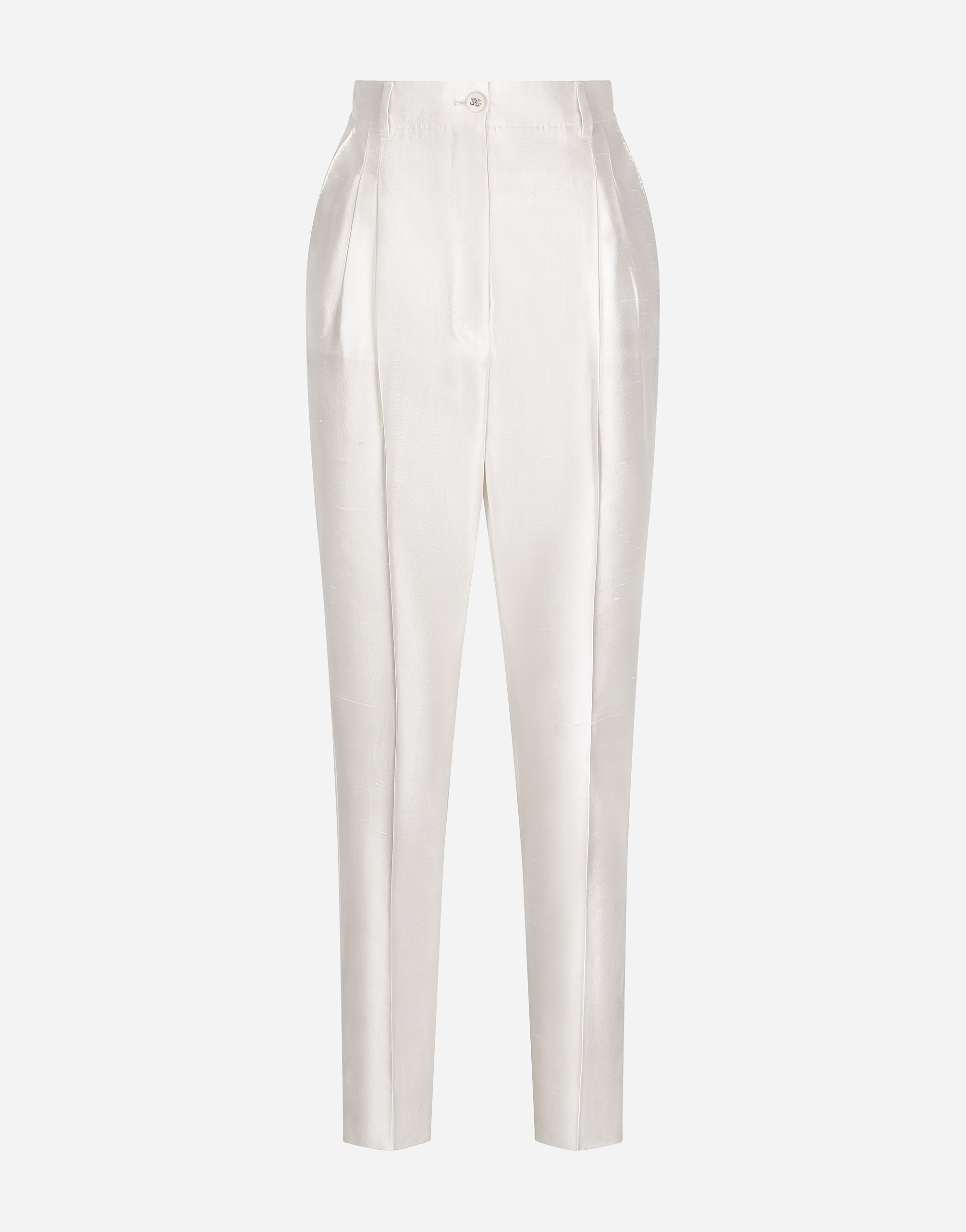 Shantung pants in White for Women | Dolce&Gabbana® US