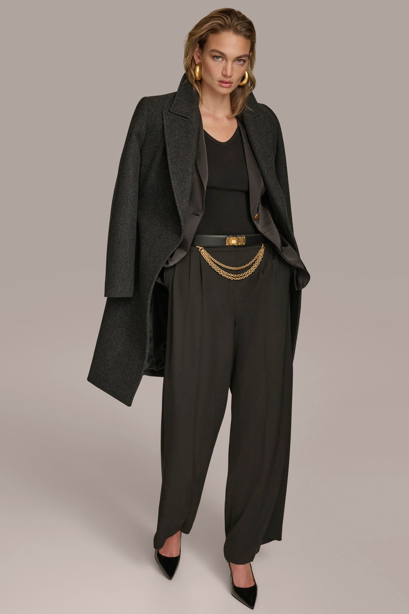 Wool Long Wrap Coat | Coat | Donna Karan