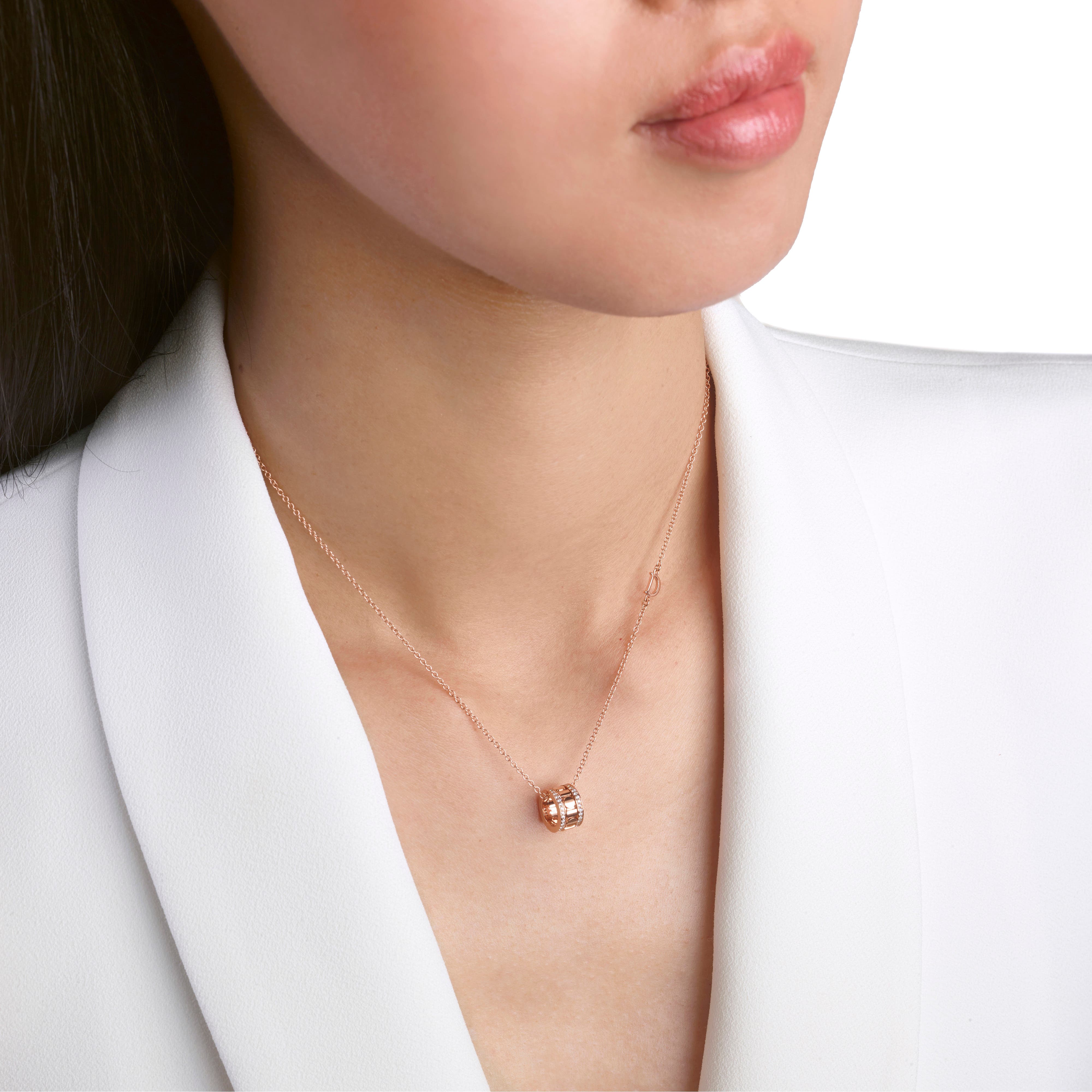 ピンクゴールド、ダイヤモンド、ネックレス、5,7 mm. - Damiani BELLE