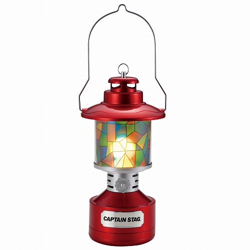 ツインライト LEDランタン＜ステンドグラス風シート付＞（レッド） UK