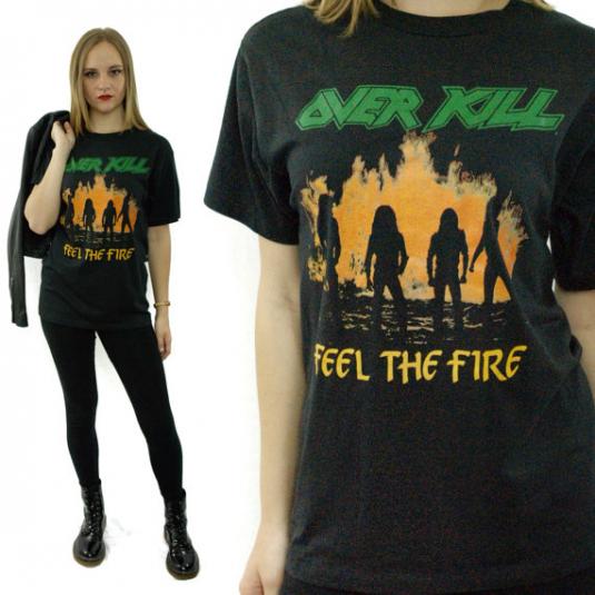 Vintage 80s OVERKILL Feel The Fire Tour 1986 T Shirt | Defunkd