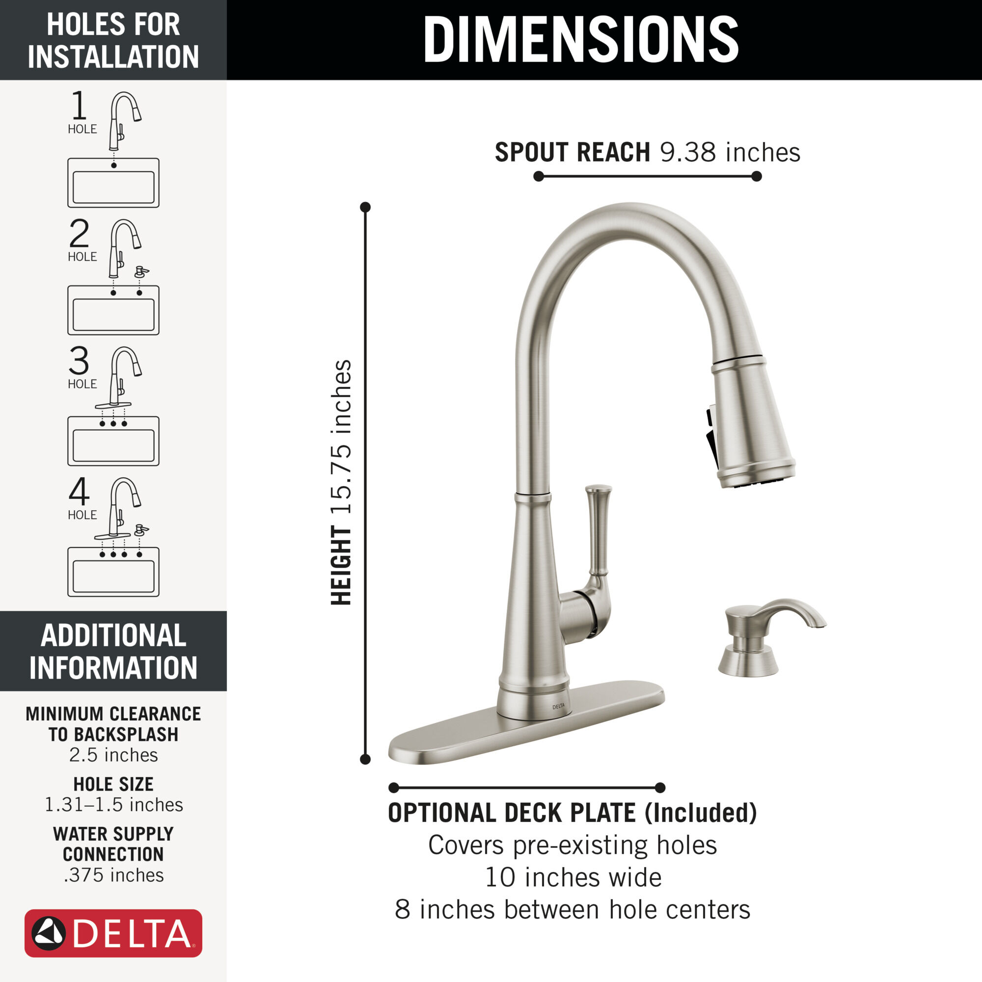 Single Handle Pull-Down Kitchen Faucet with Soap Dispenser and