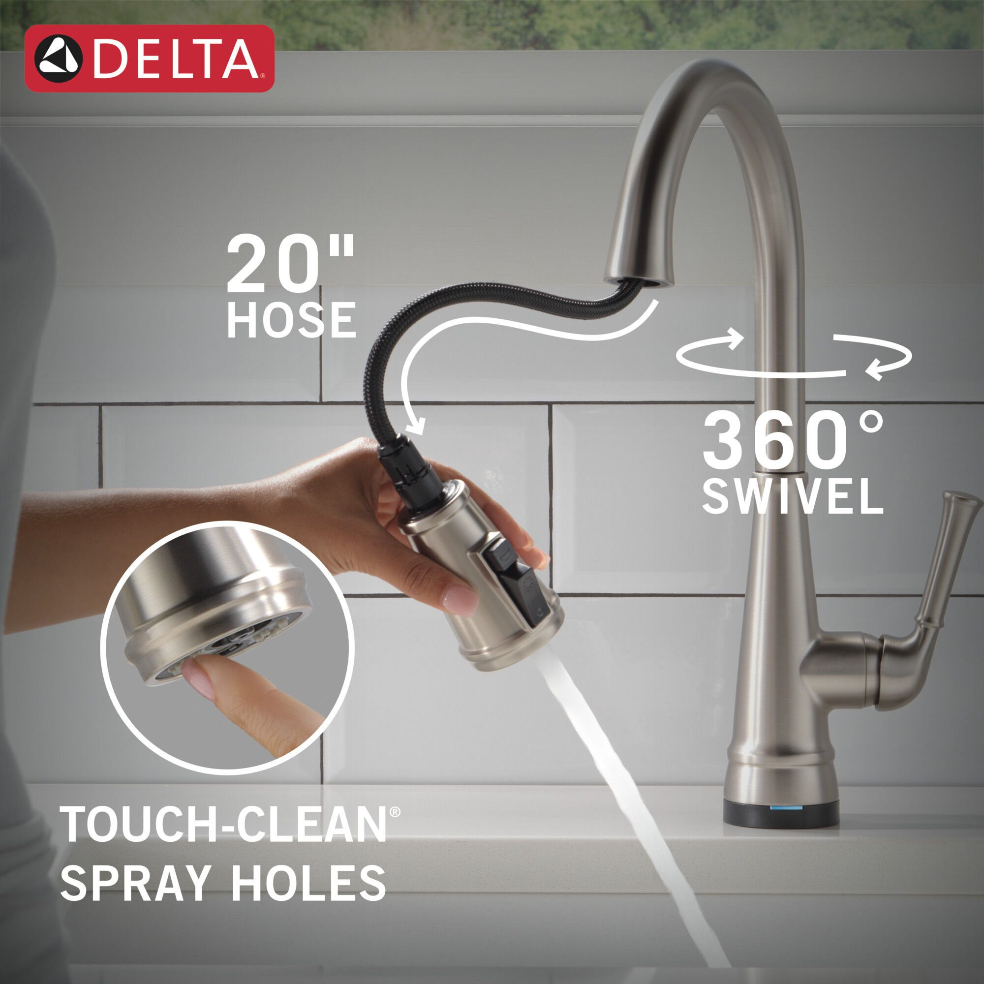 Single Handle Pull-Down Kitchen Faucet with Touch2O® Technology