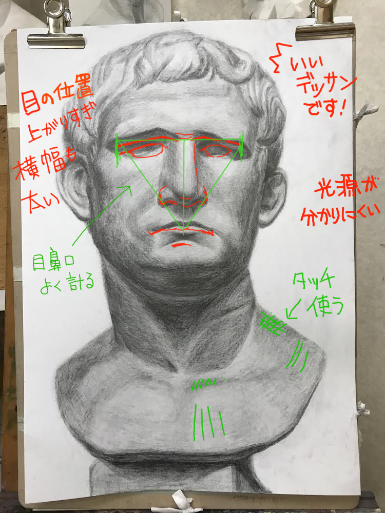 投稿356:石膏像アグリッパのデッサン