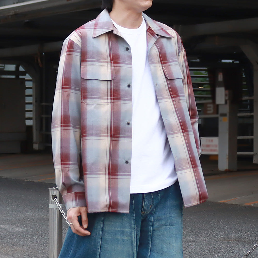 SUGARHILL(シュガーヒル)OMBRE PLAID OPEN COLLAR BLOUSE (2411300501