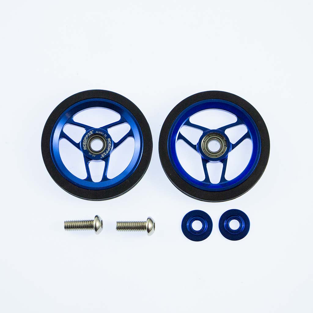 ACEOFFIX Blue 56mm Aluminium Easy Wheels for Brompton Folding Bike