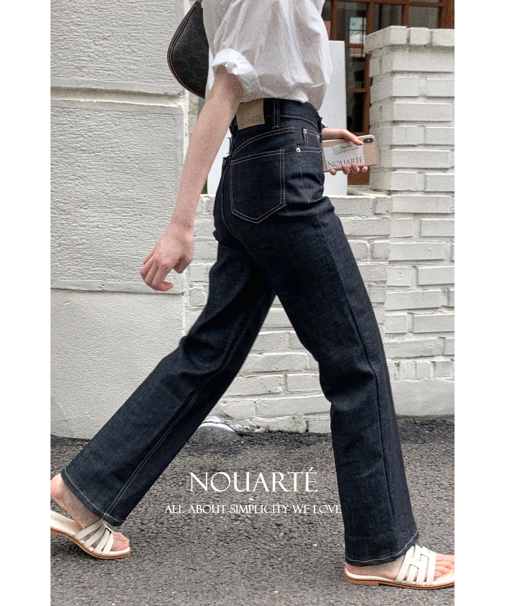 ハイウエストインディゴデニムパンツ | レディースファッション通販