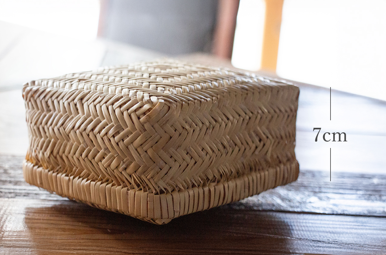 新着新品】鳥越竹細工 すず竹 正方形弁当箱 中小 入れ子2点セット 極上
