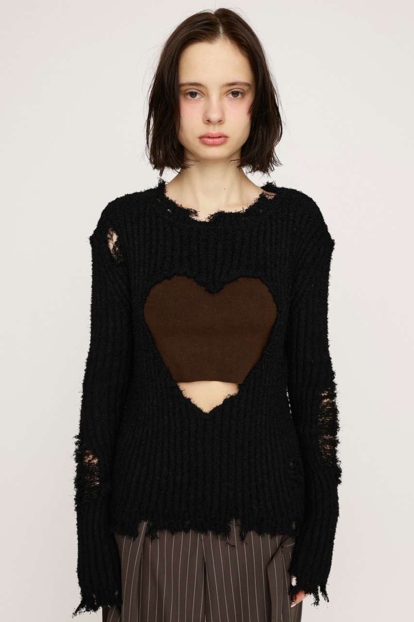 SLY | HEART HOLE 2WAY CRUSH トップス (ニット ) |SHEL'TTER WEBSTORE