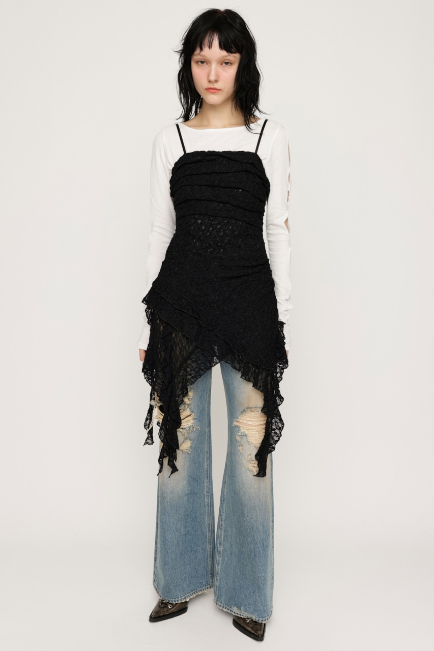 SLY | TUCKED LACE RUFFLE キャミソール (キャミソール ) |SHEL'TTER