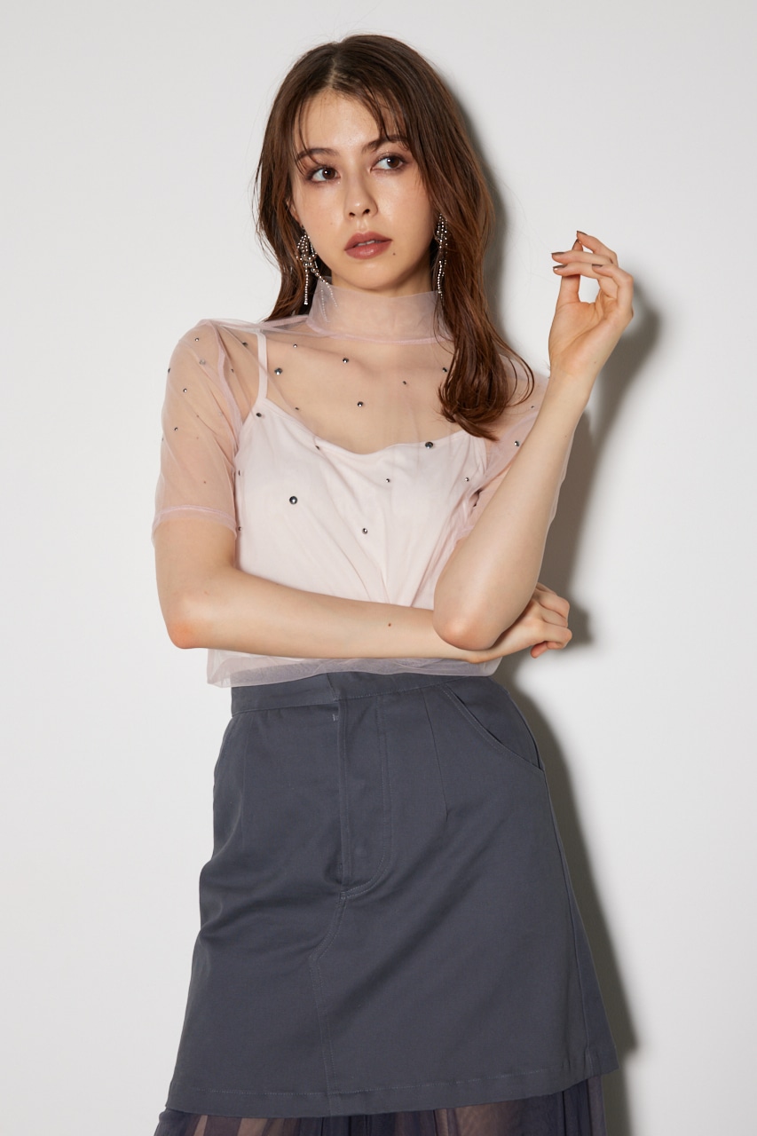 rienda | メタルボールシアートップス (Tシャツ・カットソー(半袖