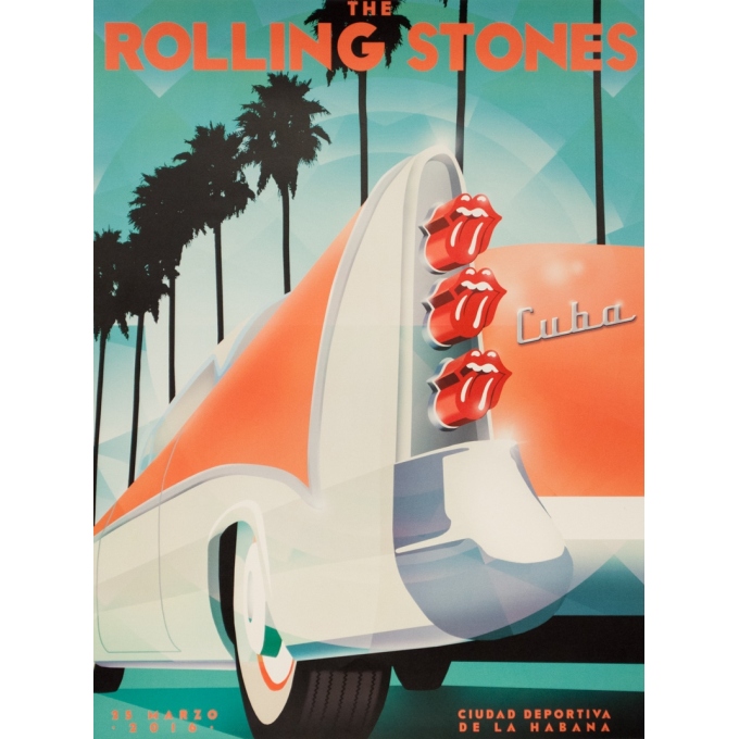 Silkscreen Poster Concert A Cuba Mars 2016 The Rolling Stones