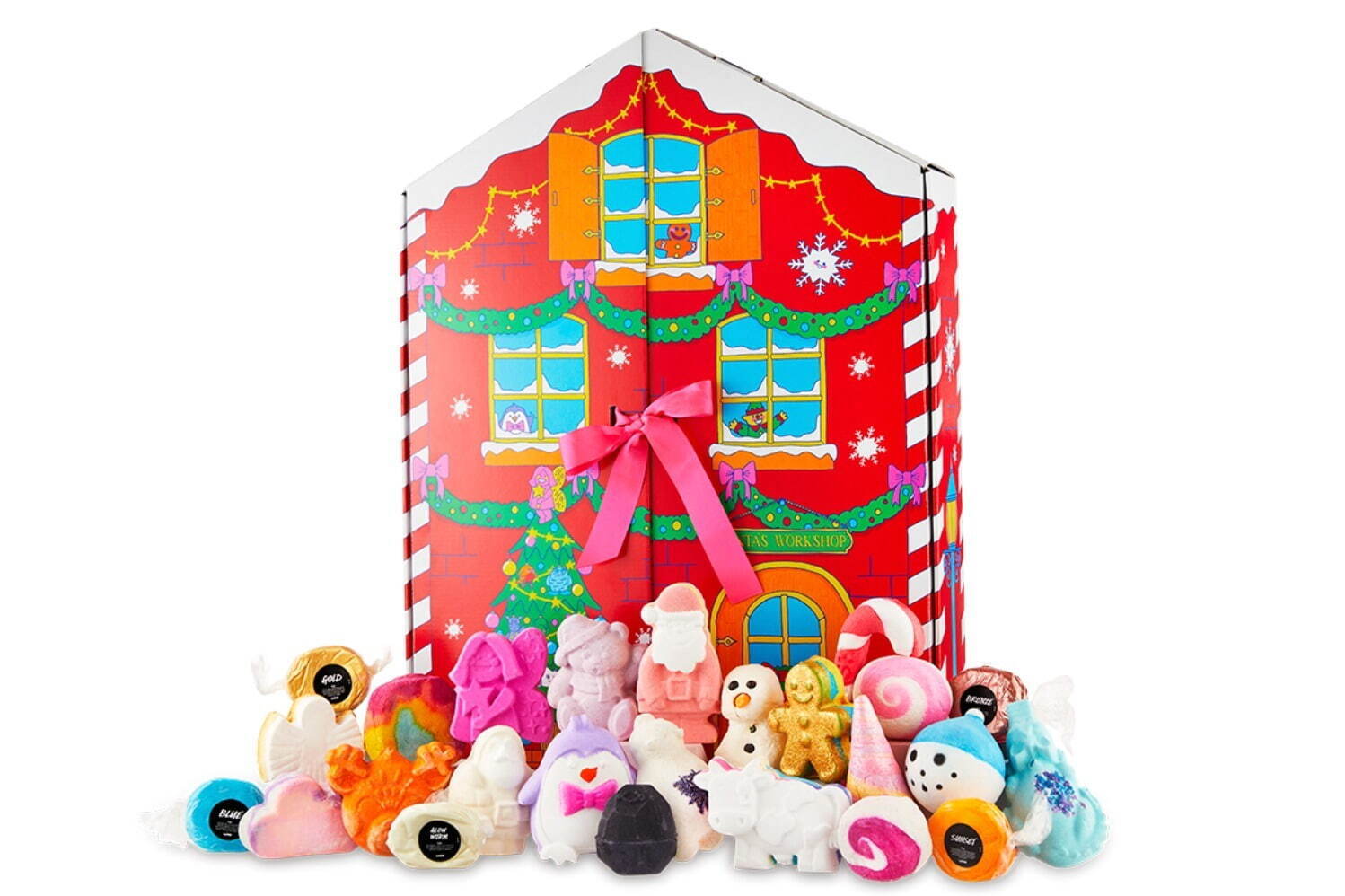 ラッシュ23年クリスマスコフレ、サンタのバスボム入り“ドールハウス型