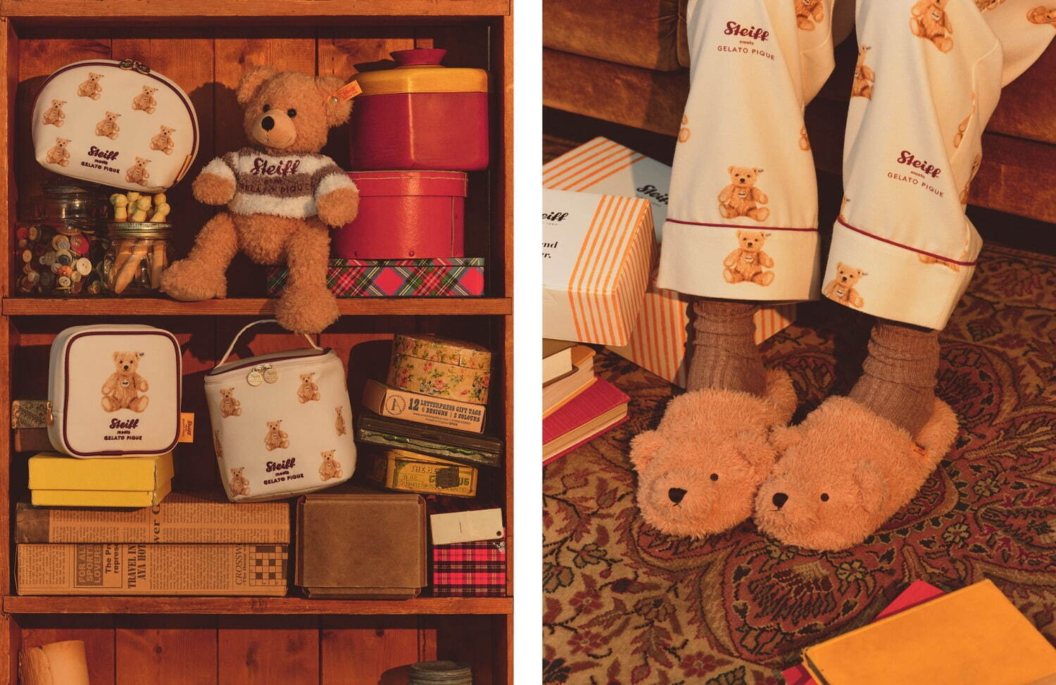 ジェラート ピケ×シュタイフ、テディベア“エミリア”主役のふわもこ