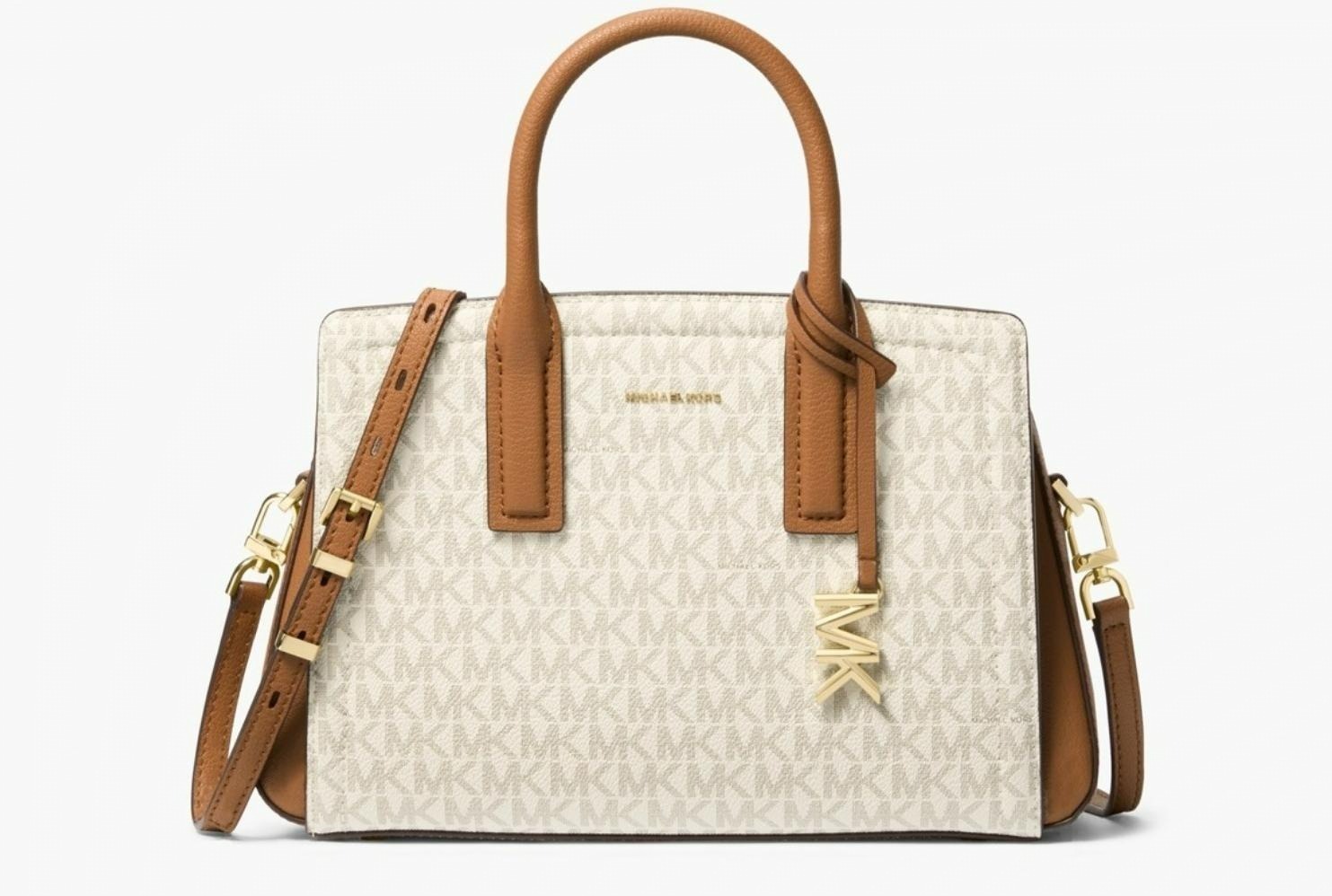 マイケル・コース25年春夏ウィメンズバッグ、“淡い春色デニム”の半月型