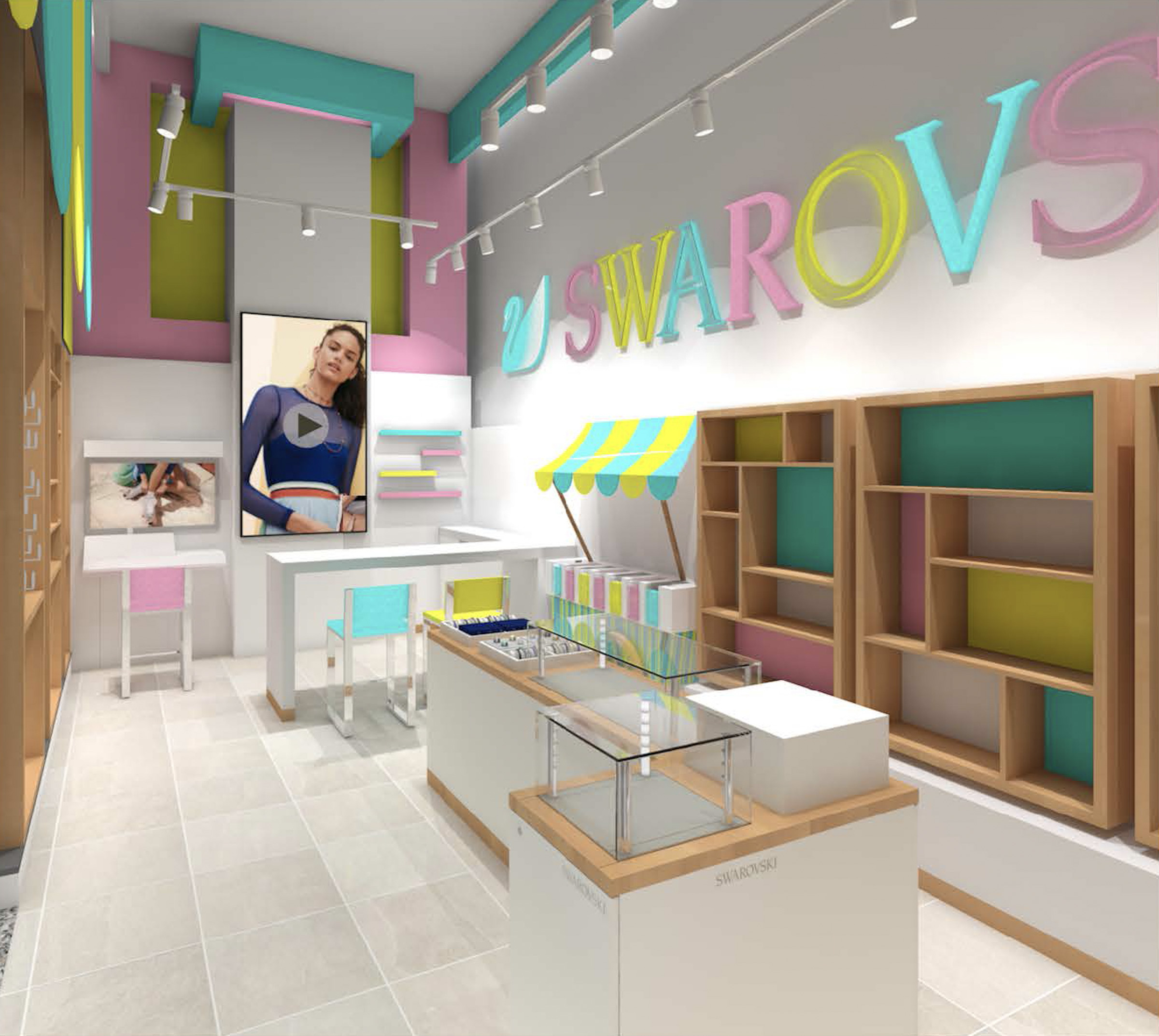 スワロフスキー」表参道ヒルズに限定店オープン、バーチャル試着が