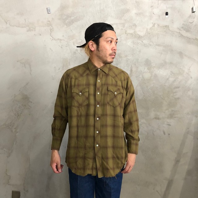 50's〜 HBARC シャドウチェックウエスタンシャツ50年代 エイチバーシー