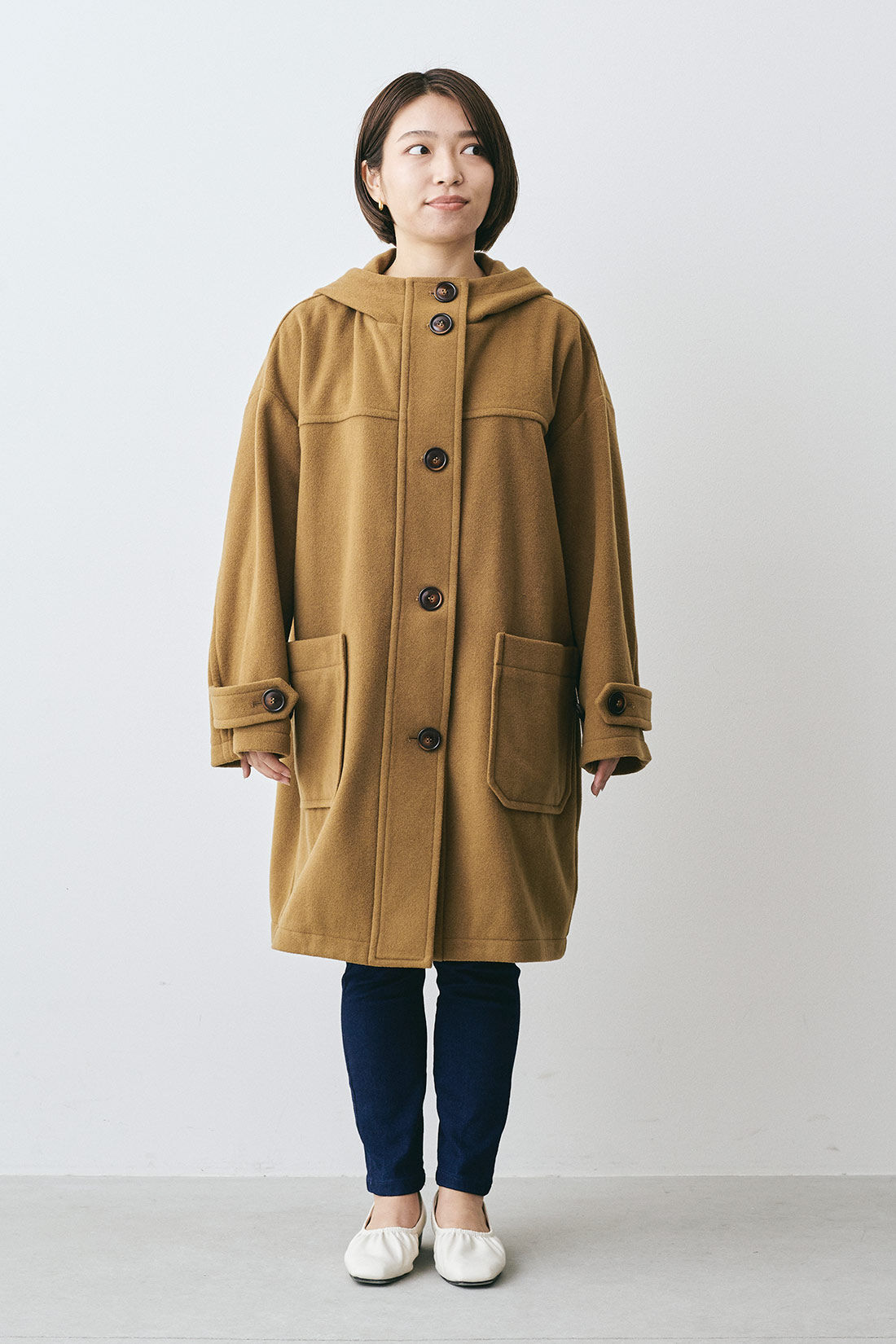 MEDE19F イタリアンウールモッサのダッフルコート〈ブラウン〉｜Real