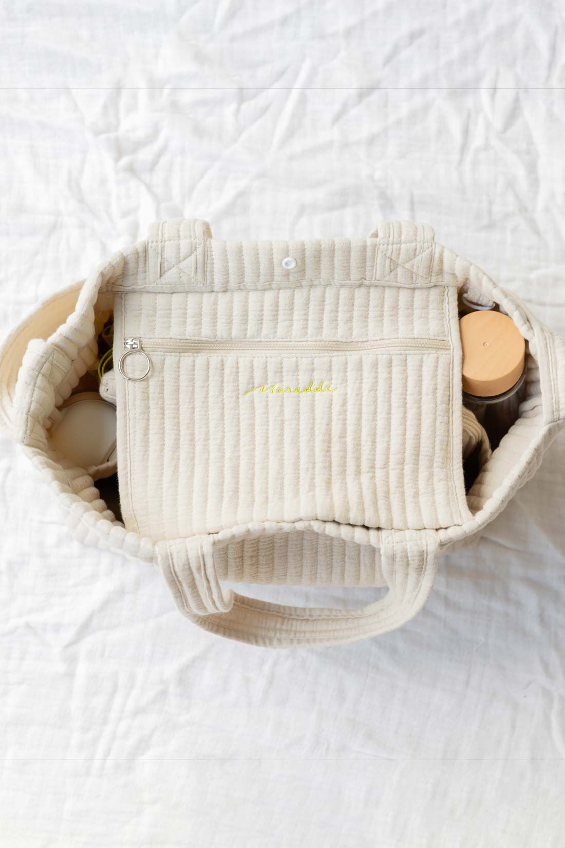 Moredde 軽くて大容量 手ざわりが心地いいキルティングマザーズトート