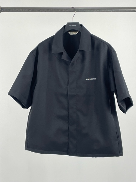 COOTIE / Polyester Twill Fly Front S/S Shirt -Black-