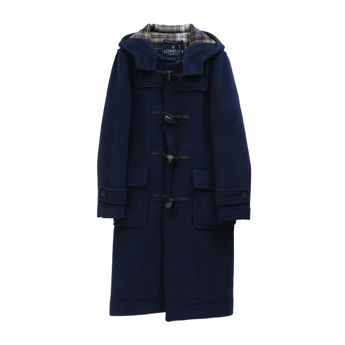 英国製ロングダッフルコート A35 Mushcheck ベージュ千鳥格子【LONDON