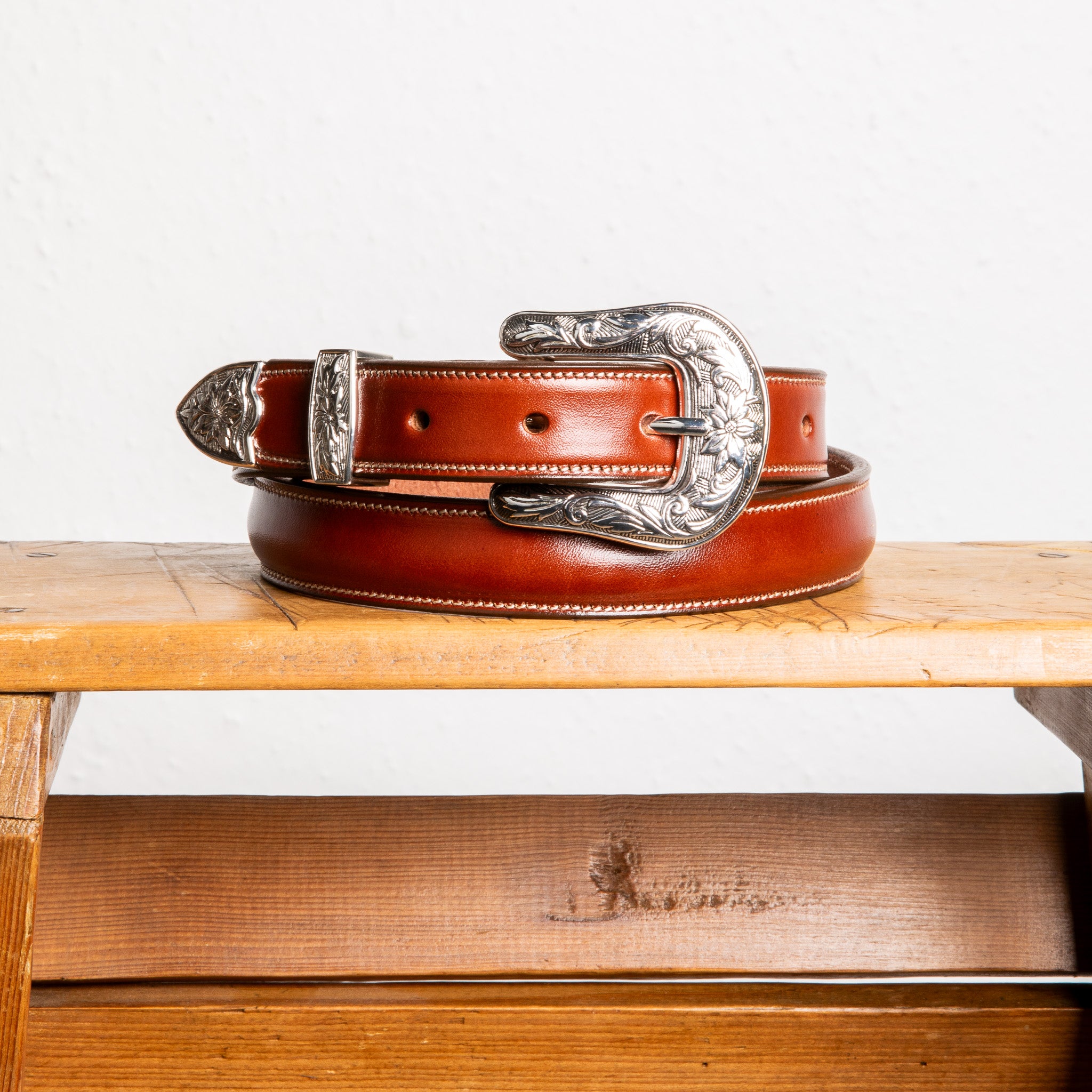 Tory Leather x Frans Boone Western Bridle Leather Belt 1″ Oakbark