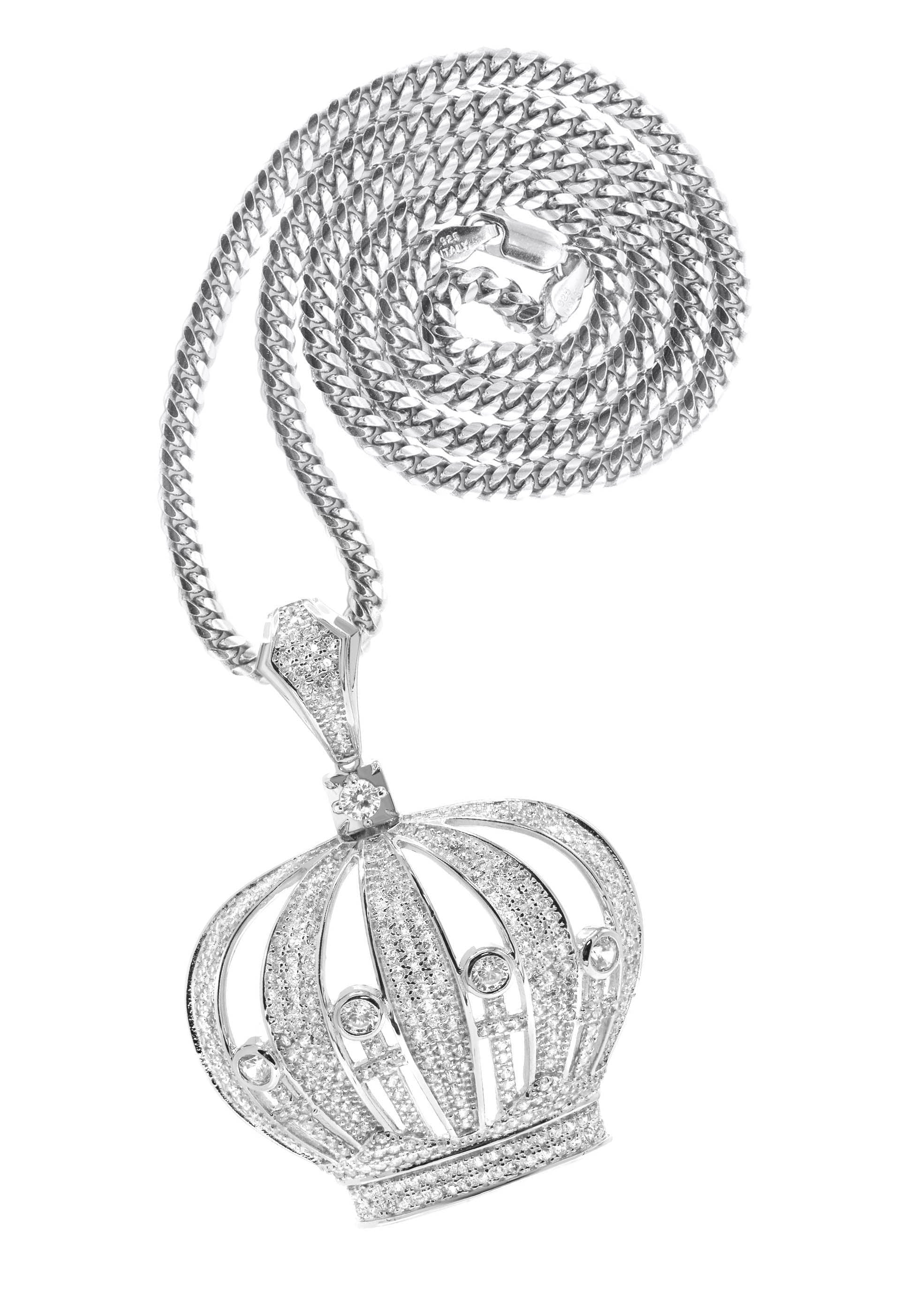 Silver Crown Necklace | 33.2 Grams