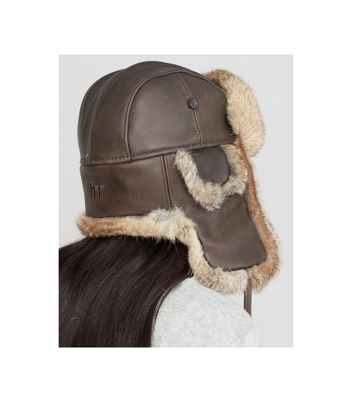 Womens Vintage Rodeo Leather Rabbit Fur Trapper Hat: FurHatWorld.com