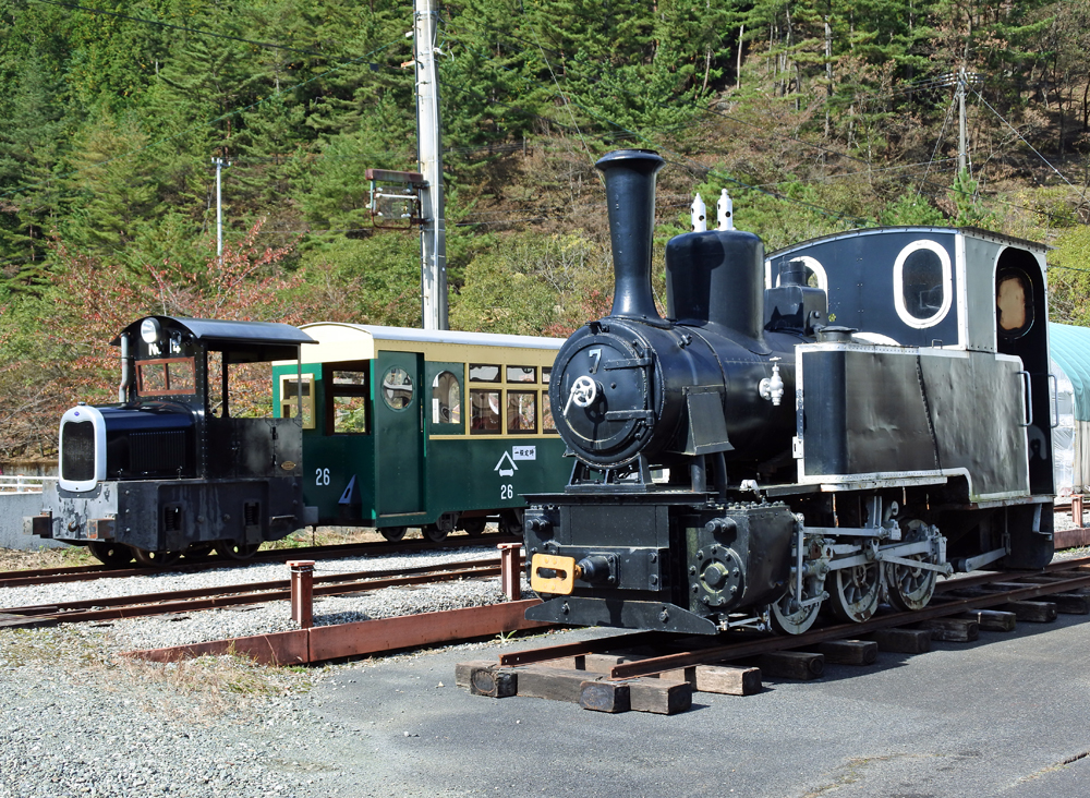 あしおトロッコ館(古河足尾歴史館野外)に蒸気機関車コッペル7号機が