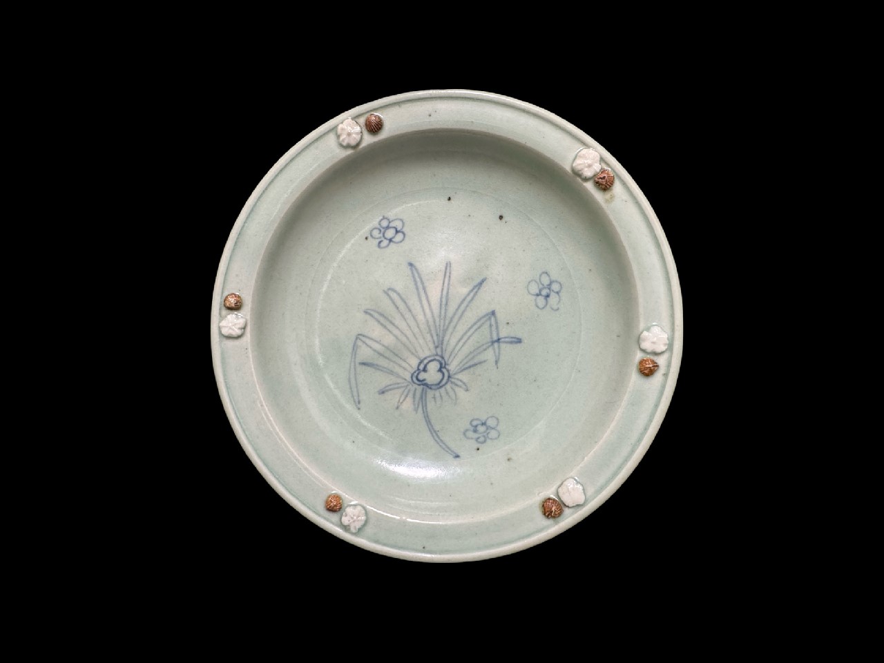 ギャラリー安原 / 初期伊万里 青磁染付 棕櫚文三足大皿