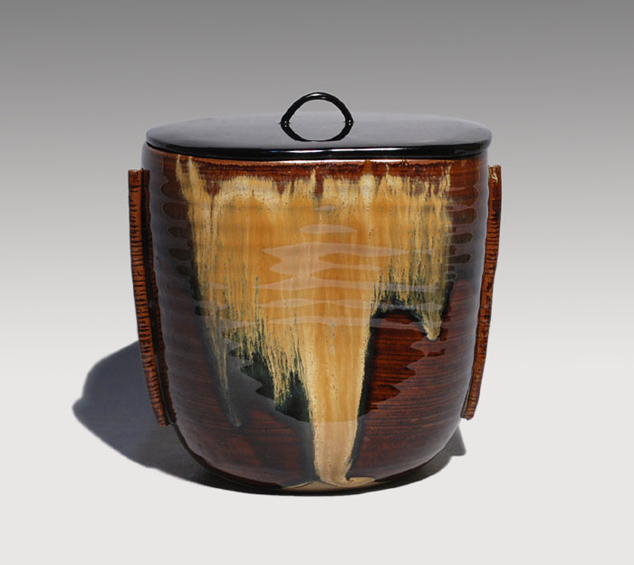 高取焼 水指 管耳付・前押し 鬼丸雪山(作) | 古美術ささき