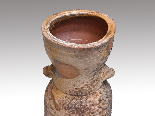 備前窯変花入 共箱 人間国宝 藤原雄（作）名品 | 古美術ささき