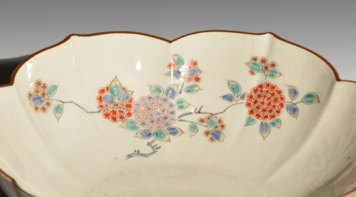 古伊万里（柿右衛門様式）色絵花文輪花鉢 菓子器 江戸時代中期頃 | 古