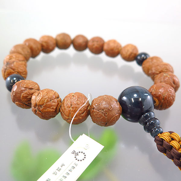 男性用数珠 佛眼菩提樹 18玉 青虎目石仕立ての通販 - お香専門店香源