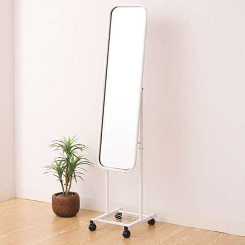 LIFELEX パイプスタンドミラーキャスター付き ホワイト(ホワイト