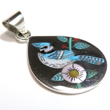 インディアンジュエリー / ズニ族製作のインレイペンダント