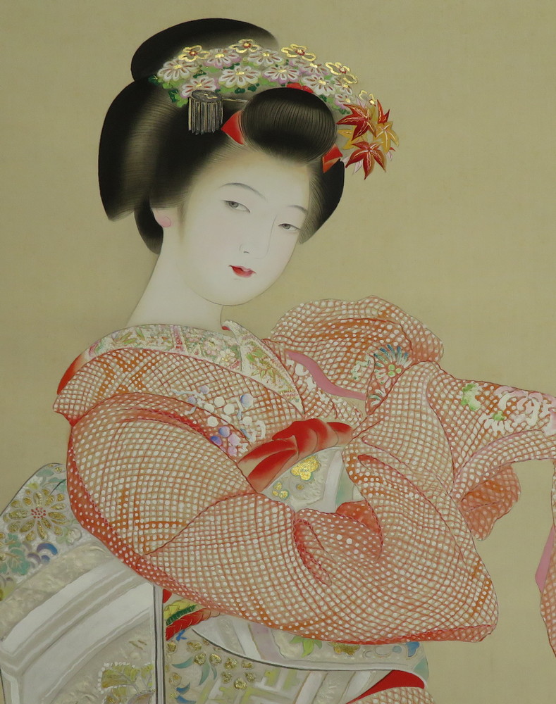 西田青坡 『舞妓』 [古美術こもれび] 骨董,掛軸,絵画の買取と販売,名古屋