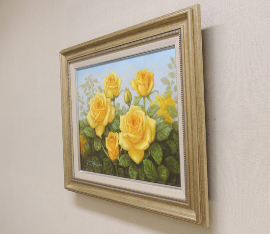 絵画 油絵 ばら（黄色いバラ） （岡島哲夫） 送料無料 【肉筆】【油絵
