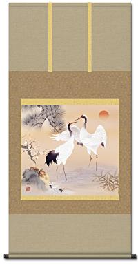 松竹梅鶴亀 伊藤渓山 （三美会）尺八横 【大特価】！ 祝儀掛け